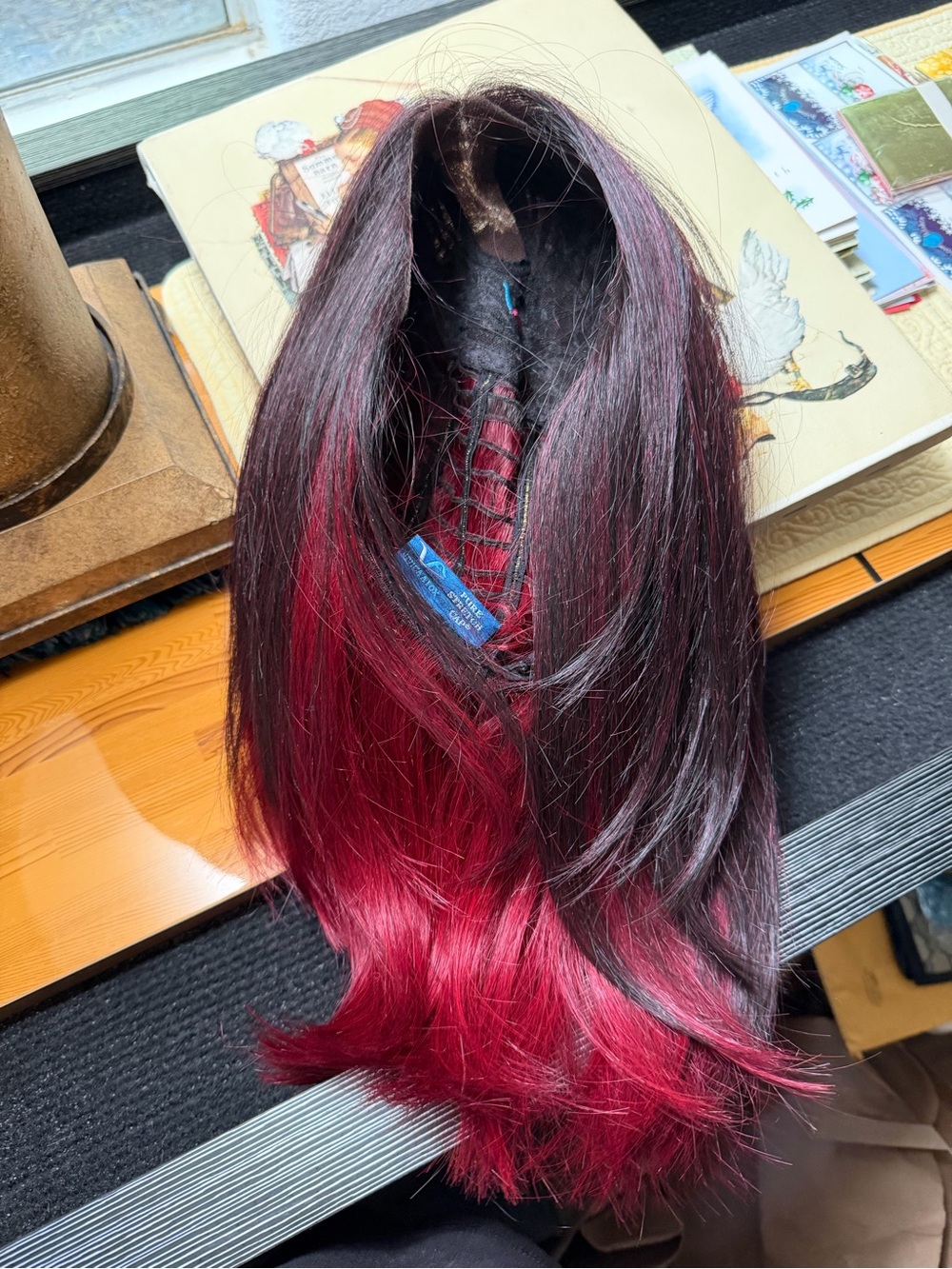 Vivica A. Fox Women’s Long Ombre Wig – Black to Burgundy Red